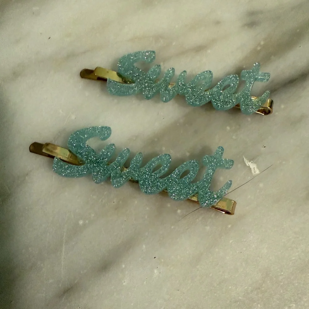 Blue Sparkle Sweet Barrettes